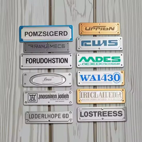 Custom aluminum brand logo metal nameplate
