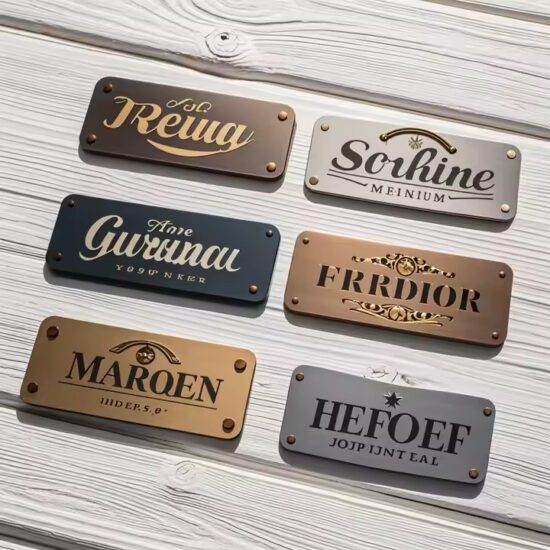 Custom aluminum brand logo metal nameplate