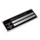 Custom anodized aluminum machine nameplate with engraved logo
