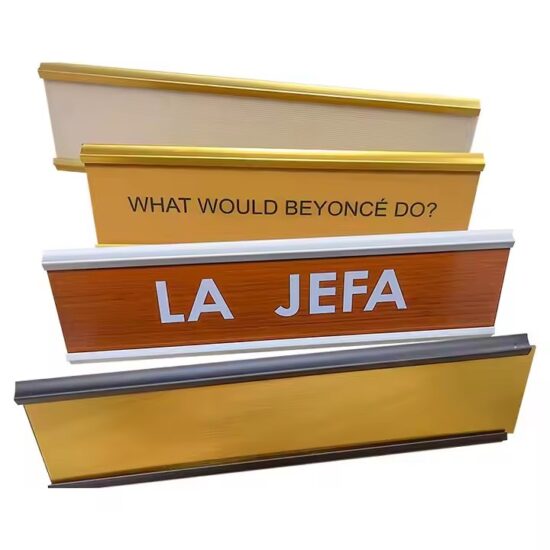 Custom blank engraved metal desk nameplate for office