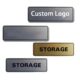 Custom stainless steel door nameplate with brand engraving