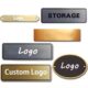 Custom stainless steel door nameplate with brand engraving
