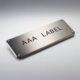 Stainless steel durable nameplate for equipment and consumer products