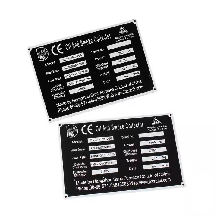 Custom Engraved Stainless Steel Metal Nameplates for Industrial ...