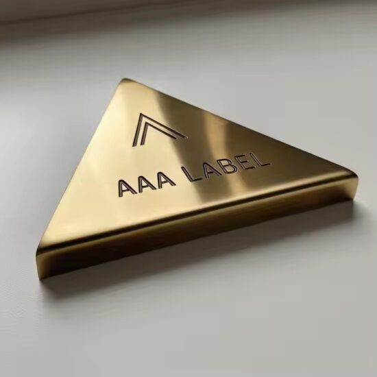 Custom anodized stainless steel branding nameplate for decorative use