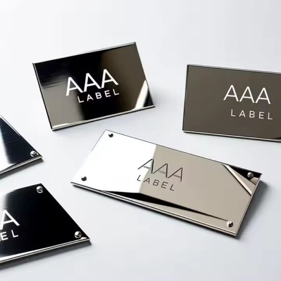 Custom anodized stainless steel branding nameplate for decorative use