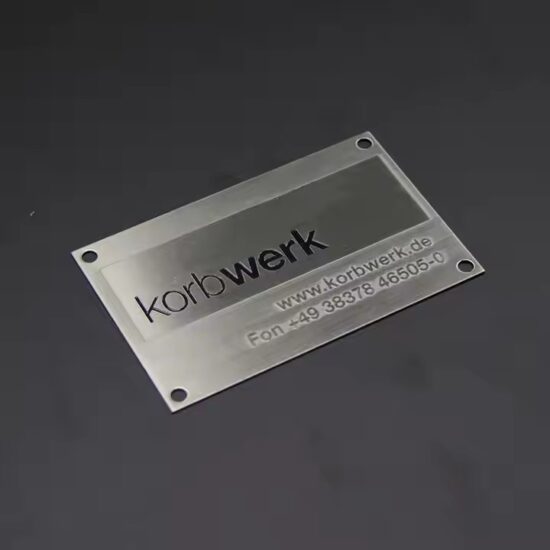 Custom Etched Stainless Steel Metal Nameplate for Industrial Equipment