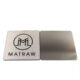 Custom silver matte metal nameplate for furniture