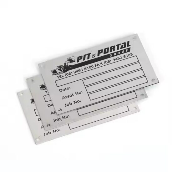 Custom Laser Engraved Stainless Steel Metal Nameplate with Logo and Text