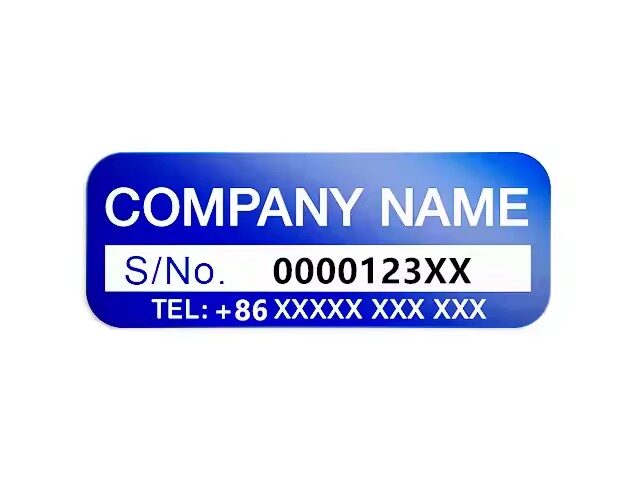 Custom aluminum barcode metal asset tags with adhesive or hole mounting