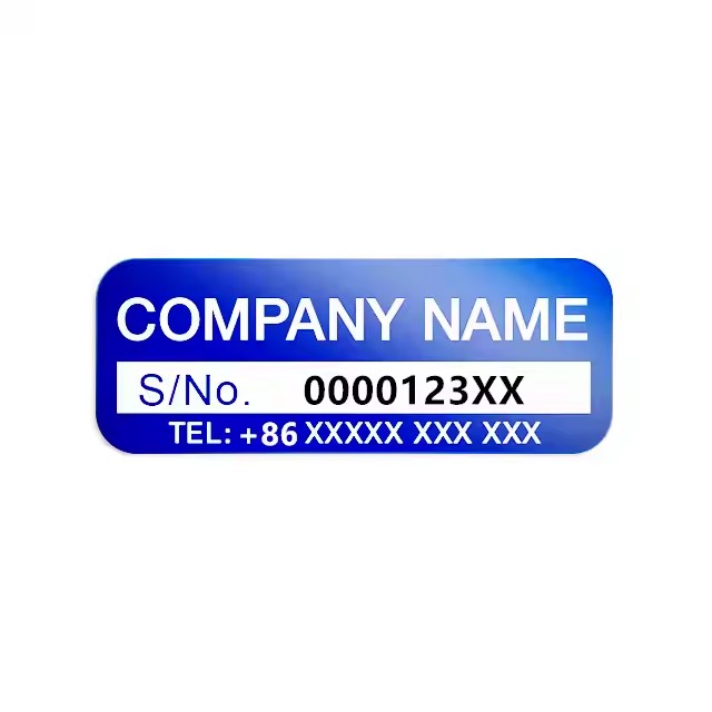 Custom aluminum barcode metal asset tags with adhesive or hole mounting