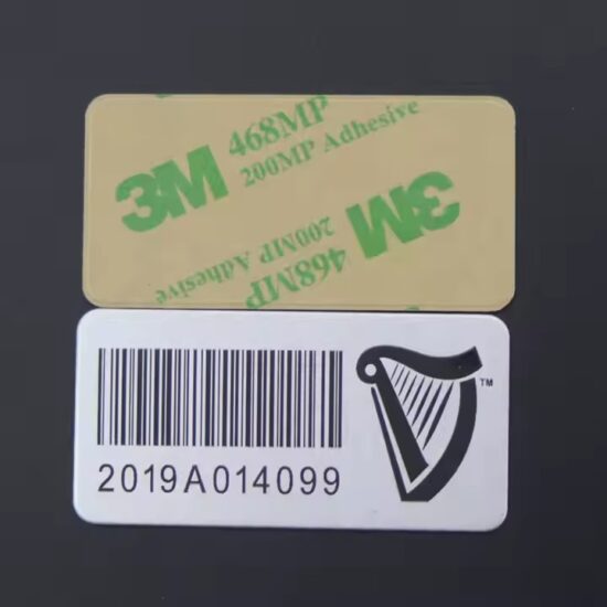 Custom laser engraved barcode metal tags with serial numbers for equipment