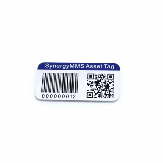 Custom aluminum barcode asset label for equipment identification