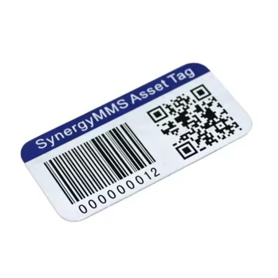 Custom aluminum barcode asset label for equipment identification