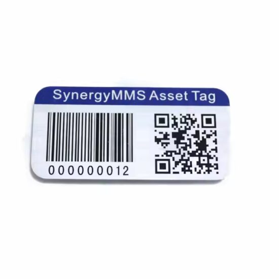Custom aluminum barcode asset label for equipment identification