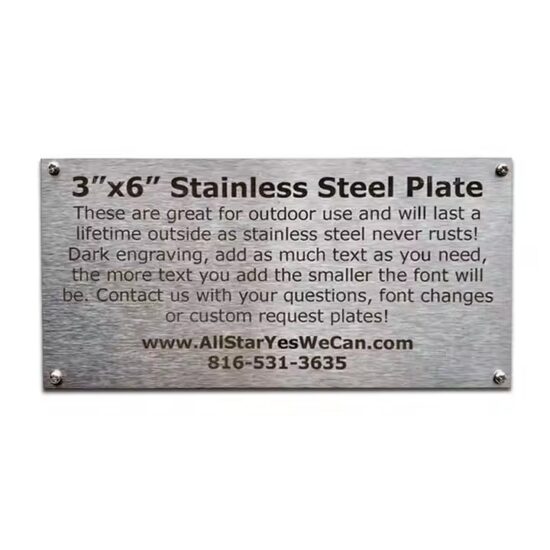 Custom engraved metal equipment identification nameplate