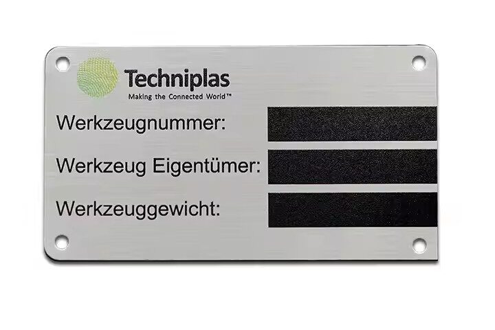 Custom engraved metal equipment identification nameplate