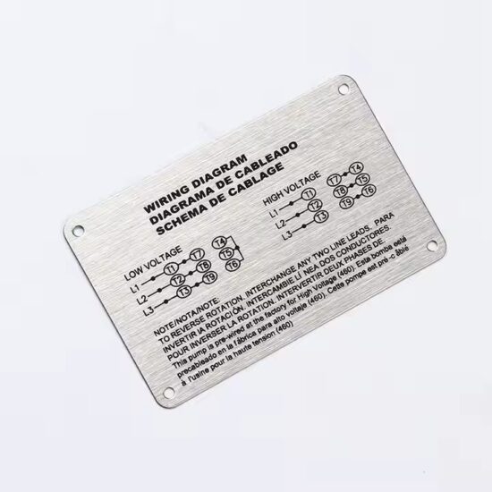 High-quality custom printed metal nameplate for industrial equipment