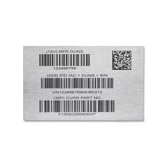 Custom adhesive laser engraved metal nameplate for equipmen