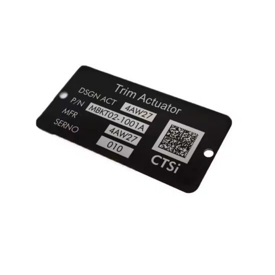Custom adhesive laser engraved metal nameplate for equipmen