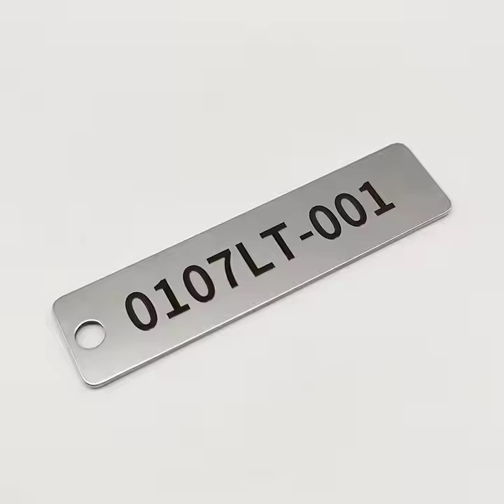 Custom laser-engraved stainless steel barcode metal tags for industrial use