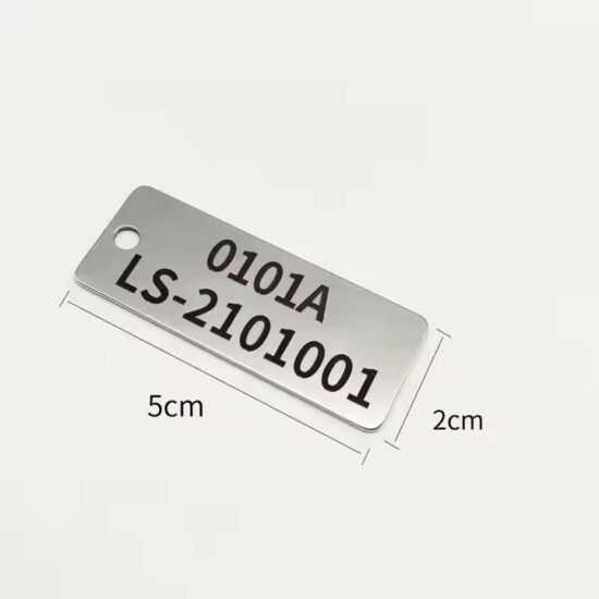 Custom laser-engraved stainless steel barcode metal tags for industrial use