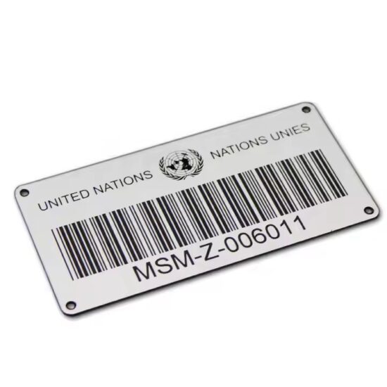 Custom waterproof metal asset tags with engraved serial numbers