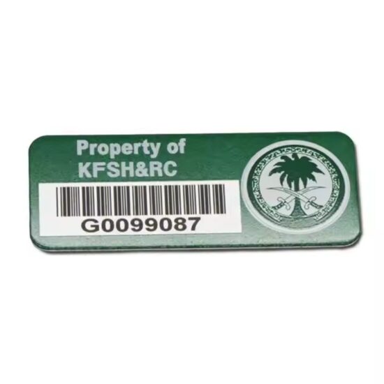 Custom waterproof metal asset tags with engraved serial numbers
