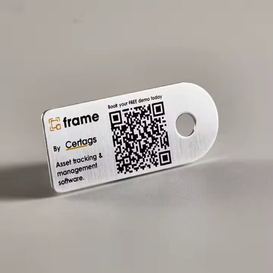 Custom waterproof metal asset tags with engraved serial numbers
