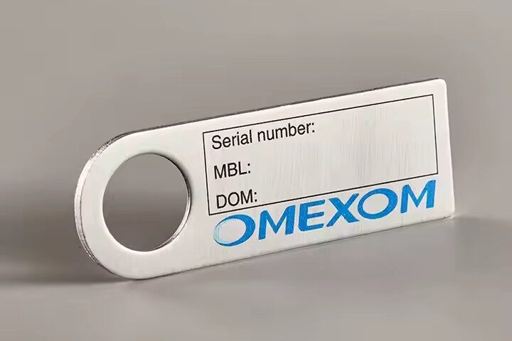 Custom waterproof metal asset tags with engraved serial numbers