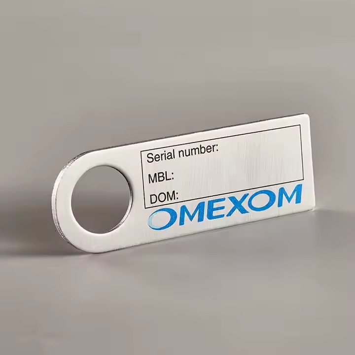 Custom waterproof metal asset tags with engraved serial numbers