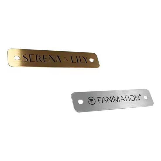 Custom Two-Hole Metal Labels for Industrial Equipment