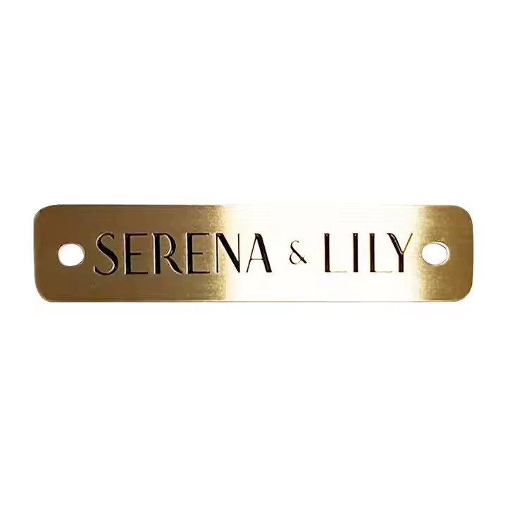 Custom Two-Hole Metal Labels for Industrial Equipment