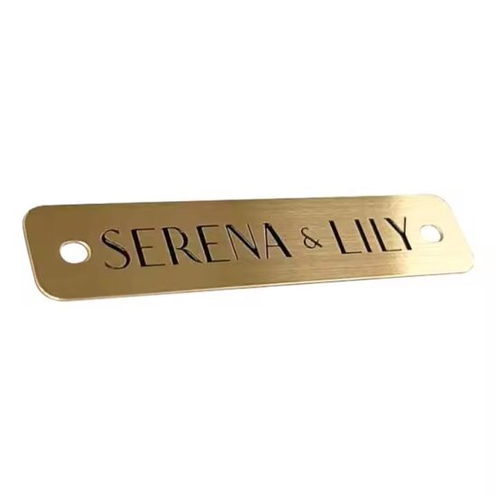 Custom Two-Hole Metal Labels for Industrial Equipment