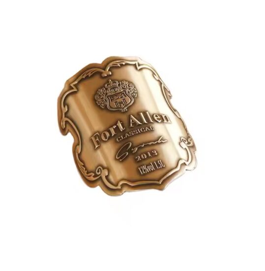 Custom Luxury Embossed Metal Label for Red Wine Bottles