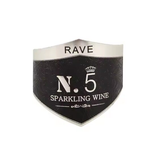 Custom Luxury Embossed Metal Label for Red Wine Bottles