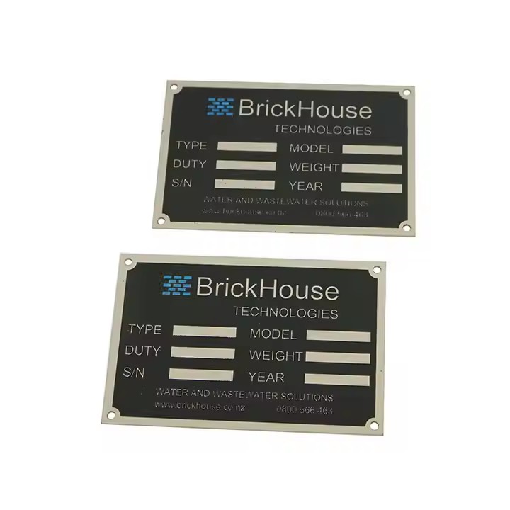 Durable Printed Metal Nameplate for Industrial Equipment
