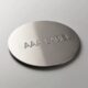 Custom brushed stainless steel nameplate with premium logo design