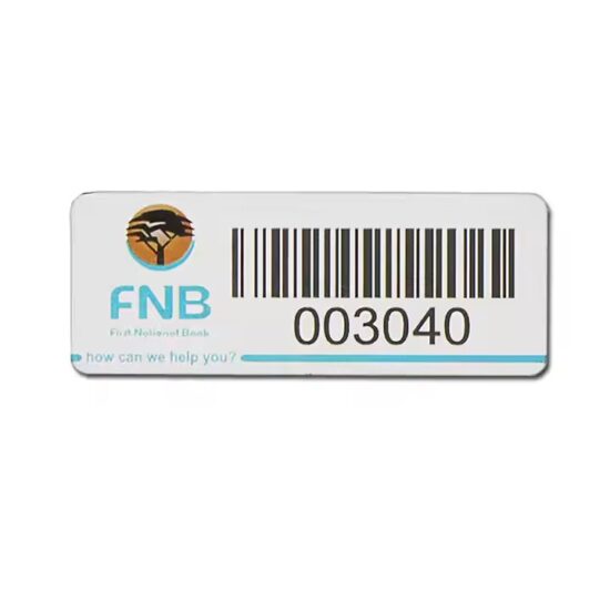 Custom aluminum barcode metal tag with durable laser engraving
