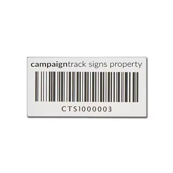 Custom aluminum barcode metal tag with durable laser engraving