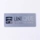 Custom 3D embossed metal nameplate with logo and branding