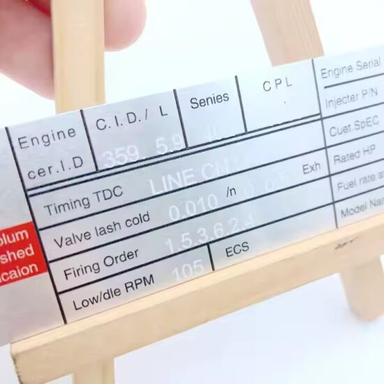 Custom Engraved Metal Equipment Nameplate with Mounting Holes