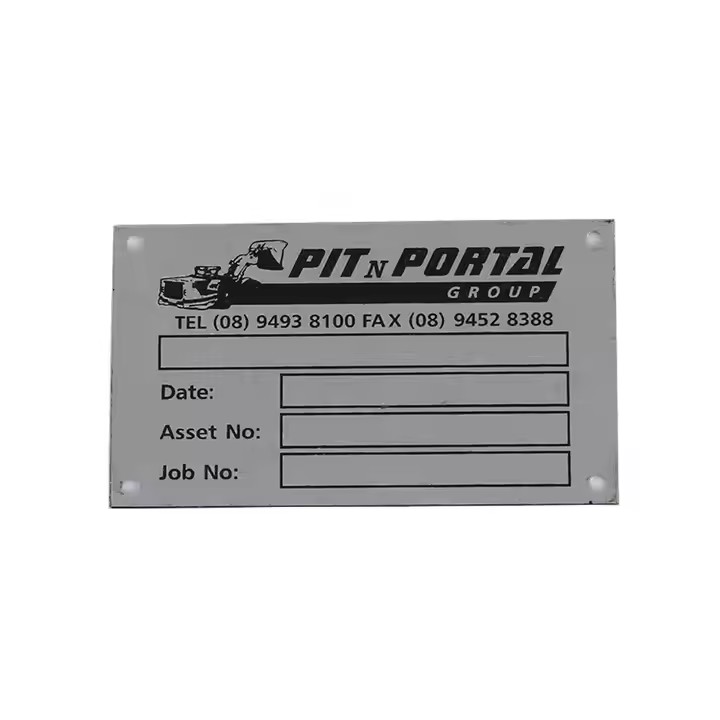 Custom Stainless Steel Nameplate for Industrial Machine