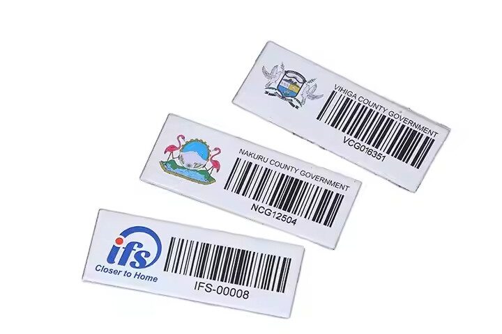 Custom aluminum QR code and barcode metal tags for asset tracking