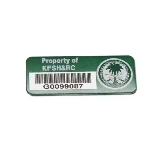 Custom aluminum QR code and barcode metal tags for asset tracking