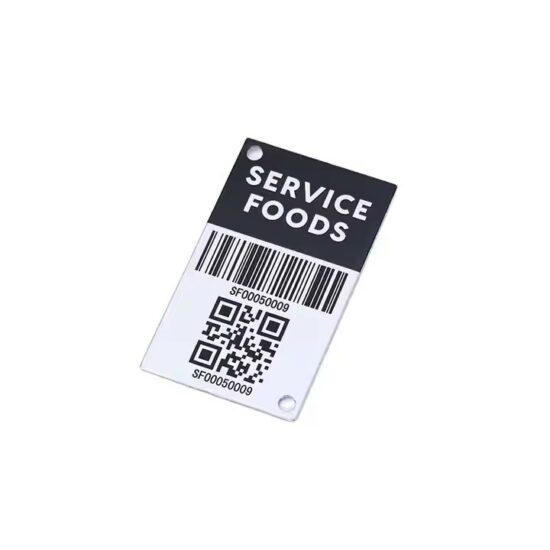 Custom aluminum QR code and barcode metal tags for asset tracking