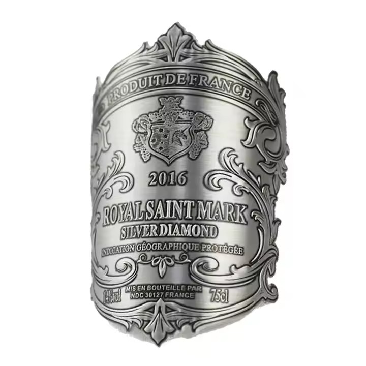 Custom 3D Aluminum Waterproof Metal Wine Label