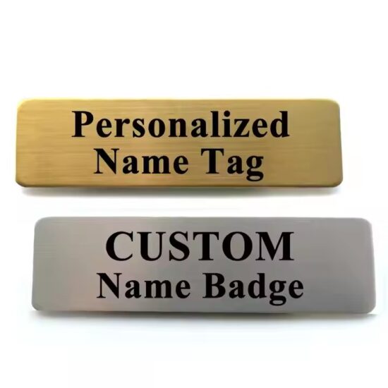 Custom Business Name ID Metal Labels with Personalization