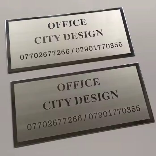 Custom Stainless Steel Office Name Plate with Laser Engraving