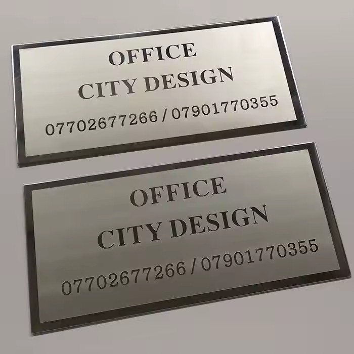 Custom Stainless Steel Office Name Plate with Laser Engraving
